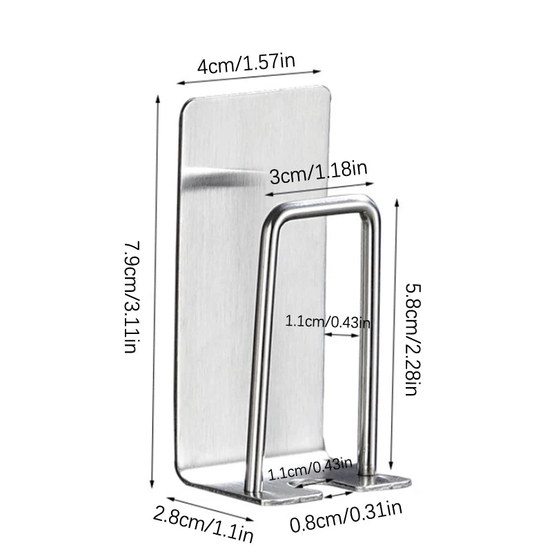 Samoprzylepny uchwyt na szczoteczki do zębów ze stali nierdzewnej