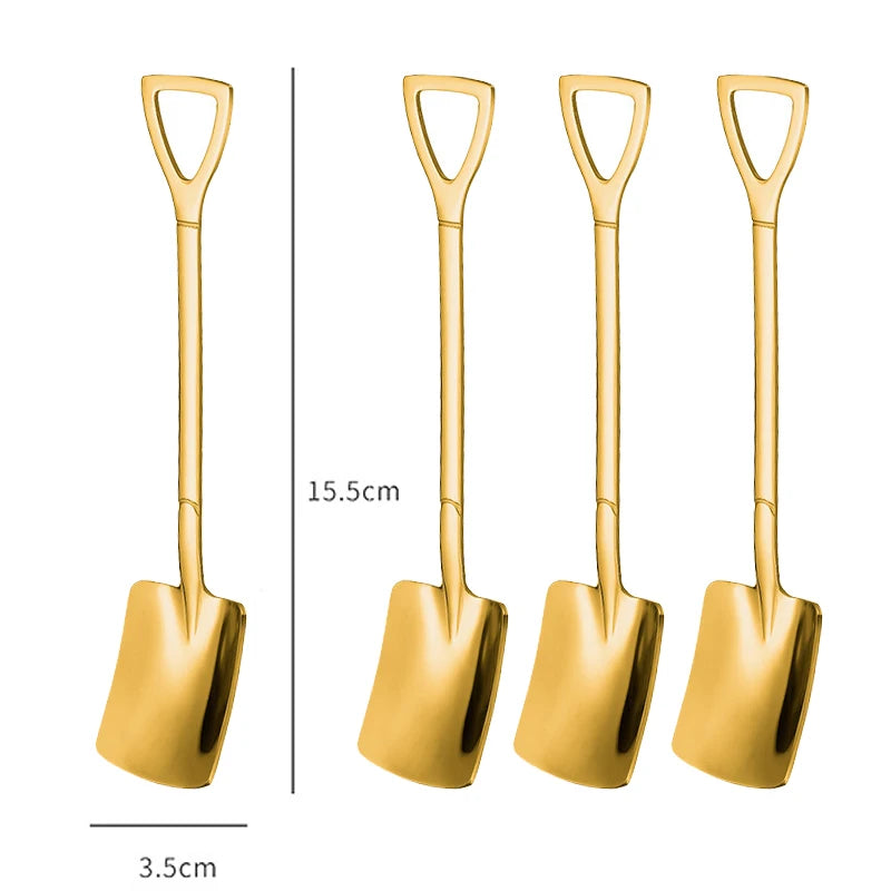 Zestaw 4 sztuk łyżeczek i szpatułek ze stali nierdzewnej