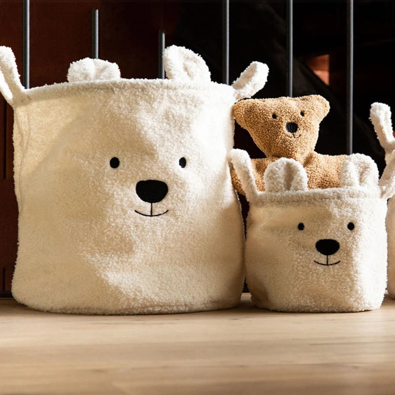 Uroczy składany kosz pluszowy w kształcie misia